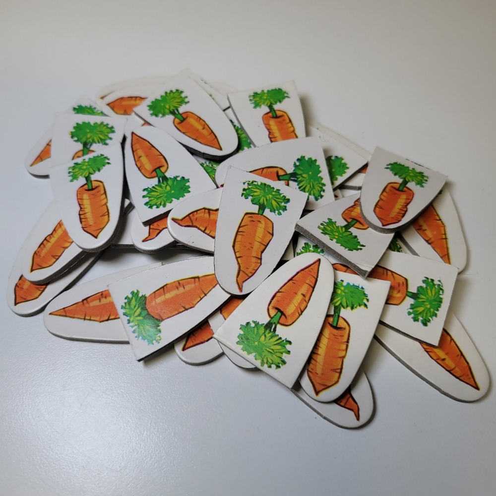 Warner Bros Bugs Bunny Game Carrot Replacement Pieces Cardboard Tokens